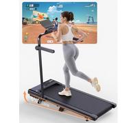 Superun Folding Walking Pad 3 in 1 Oversized Treadmill for Home up to 12 km/h, Tread Width 110 x 40 cm, Safe and Foldable, Under Desk, 145 kg, with App and Cousins of