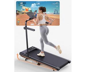 Superun Folding Walking Pad 3 in 1 Oversized Treadmill for Home up to 12 km/h, Tread Width 110 x 40 cm, Safe and Foldable, Under Desk, 145 kg, with App and Cousins of