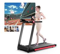 Superun Raceable Cinta de Correr para Dispositivo Portatil Alta Tecnología, MAX 136kg App Control Cinta de Andar Escritorio, 2,5HP Walking Pad Treadmill con Crusos Ejercicios y Multi-Jugador Carrera