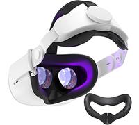 SUPERUS Cinturino Elite e Cover Facciale in Silicone per Oculus/Meta Quest 2 Accessori, comfort migliorato e mantieni il visore VR privo di sudore (Nero)