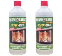 Supervetro, Pulisce a Fondo i Vetri di Camini e Stufe, Azione Extra Forte, Formato da 1000ml (2 Unità)