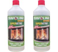 Supervetro, Pulisce a Fondo Vetri di Camini e Stufe, Azione Extra Forte-1LT(2Pz)