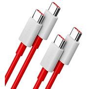 SuperVOOC - Cavo USB C per OnePlus 13T 11 10T 10 Pro Pad Open 5G, cavo di ricarica rapida USB C a USB C 2 metri Super Flash di tipo C per OnePlus Nord 5 3 2 2T Nord CE5 CE3 Lite OPPO Realme, 2 pezzi