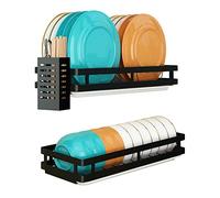 Supfirm Scolapiatti a parete in acciaio inox, cestino portaoggetti per frutta e verdura con superficie di drenaggio e bacchette appendibili, gabbia, scaffale da cucina, organizer per utensili (2 piani