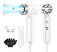 Supgaliy Mini asciugacapelli da viaggio con diffusore, 1500 W, 110.000 giri/min, ad alta velocità, 290 g, ultra leggero, super silenzioso, 5 x asciugatura rapida, 8 modalità per ricci e capelli lisci