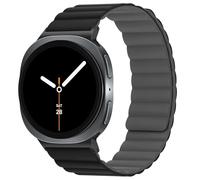Suphart Compatibile con Cinturino Samsung Galaxy Watch 8 44mm 40mm, Cinturini Sportivi in Silicone Impermeabili con Magnete per Galaxy Watch 8 Classic 46mm, Nero/Grigio
