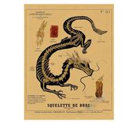 Supkan natomia della Sirena Poster Uccello Creature curiose Stampe su Carta Kraft Vintage Home Room Cafe Bar Art Decorazione Parete Pittura estetica(9,A3 16.5x11.8inch)