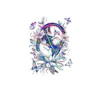 Supkan natomia Medica Farfalla Fiore Cuore Scheletro Bulbo oculare Stampa Artistica su Tela Pittura Poster Immagini murali Decorazioni for Soggiorno(Canvas D,12X16 inch 30x40cm)