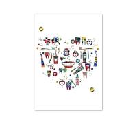 Supkan atina dei Denti Medicina Orale Anatomia molare Wall Art Canvas Painting Nordic Poster e Stampe Immagini a Parete for la Decorazione della Clinica Dentale(G,40X60cm No Framed)