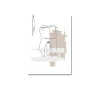 Supkancl Linea Astratta Denti Modern Dental Clinic Wall Art Canvas Pittura Poster e Stampe Immagine della Parete Dentista Office Decor Estetica(Picture A,40X50cm No Frame)
