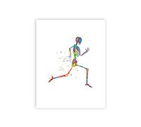 Supkancl Poster di Anatomia Umana Silhouette Scheletro in Movimento Stampe d'Arte Ossa scheletriche Arte Medica Arredamento for Il Fitness Pittura su Tela Regalo Medico(PC2923,A5 15x21 cm No Frame)