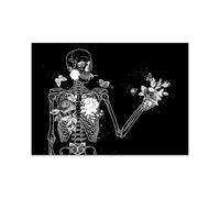 Supkancl Poster e Stampe di Arte della Parete Scheletro Anatomia in Bianco Nero Immagini Pittura su Tela da nordica for l'arredamento dell'ufficio del Medico(202104NQ624J,40x60cm No Frame)