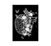 Supkancl Poster e Stampe di Arte della Parete Scheletro Anatomia in Bianco Nero Immagini Pittura su Tela da nordica for l'arredamento dell'ufficio del Medico(202104NQ624F,15x20cm No Frame)