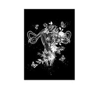 Supkancl Poster e Stampe di Arte della Parete Scheletro Anatomia in Bianco Nero Immagini Pittura su Tela da nordica for l'arredamento dell'ufficio del Medico(202104NQ624G,40x60cm No Frame)
