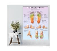 Supkancl Tela modulare Stampa riflesso Piede Zero Massaggio da Parete Poster Dipinti Anatomia Camera Letto for la casa educazione Medica Immagini(20x25cm No Frame)