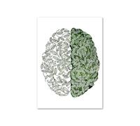 Supkancl Verde Astratto Medicina Anatomia Cuore Polmone Occhio Nordico Poster E Stampe Arte della Parete Tela di Canapa Pittura Immagini A for La Decorazione Clinica(D,A2 40X60 cm Unframed)