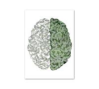 Supkancl Verde Astratto Medicina Anatomia Cuore Polmone Occhio Nordico Poster E Stampe Arte della Parete Tela di Canapa Pittura Immagini A for La Decorazione Clinica(D,A4 21X30 cm Unframed)
