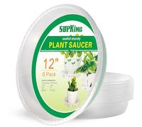 SupKing Confezione da 6 piattini per piante, 30,5 cm, in plastica robusta, resistenti e trasparenti, perfetti per interni ed esterni (30,5 cm)