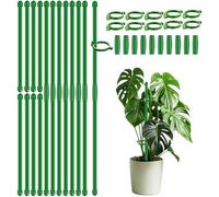 SupKing - Paletti per piante da 43,2 cm, lunghezza regolabile, 20 bastoncini per orchidee con clip, per interni ed esterni, pali da giardino per pomodoro in vaso, rosa, amaryllis verdure, viene