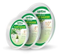 SupKing Piattini per Piante da 15,2 cm, 25,4 cm, Confezione da 6 Pezzi, in plastica Trasparente Resistente, più Spessi e robusti, per vasi da Fiori per Interni ed Esterni