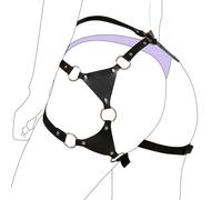 SUPKTHDY Punk Sexy Gamba Imbracatura Pelle Nero Gamba Harness Donne SM Bondage Set Manette Sexy Adulti Giochi Erotico Coppie Lingerie Erotica Gamba Harness per Rave Carnevale Regali Donne