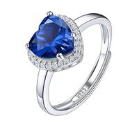 Suplight Anelli in argento Sterling 925 con pietra portafortuna rotondi, quadrati, lacrime, a forma di cuore, gioielli da sposa per donne e ragazze, Argento Sterling, zirconia cubica