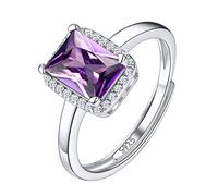 Suplight Anelli in Argento Sterling 925 con Pietra Portafortuna Rotondi, Quadrati, Lacrime, a Forma di Cuore, Gioielli da Sposa per Donne e Ragazze, Argento Sterling, Zirconia cubica
