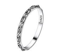 Suplight Anello Argento 925 Donna 2mm, anello occhio di demone, Anello Donna Argento, Fedina Argento 925 Donna Misura 17
