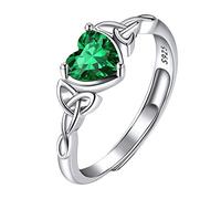 Suplight Anello Donna Nodo Celtico in Argento 925 con Pietra Cuore di Nascita 12 Mesi - Regolabile con Confezione Regalo