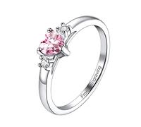 Suplight Anello Personalizzato Argento 925 Cuore con Pietra Personalizzata Anello Fidanzamento Regalo per Mamma, Nonna, Amica