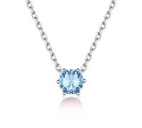 Suplight Collana Argento 925 Donna Collana Acquamarina Azzuro Collana Donna Argento 925 Collana Punto Luce Acquamarina Marzo Punto Luce Collana Donna Confezione Regalo