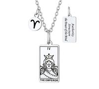 Suplight Collana Tarocchi Arcani Maggiori Ciondolo Tarocchi Immagine L'Imperatore Collana Tarocchi Amuleto Acciaio Inossidabile Ciondolo Carte dei Tarocchi Amuleto per Donna e Uomo