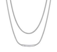 Suplight Collana Uomo e Donna in Acciaio Inossidabile Collana Uomo a Catena Serpente Catenina Acciaio Donna Sottile 2mm Lunghezza 66cm Catena Unisex per Ciondolo con Confezione Regalo
