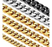 Suplight Collana Uomo Oro Catena a Maglia Cubana Miami Curb Collana Catena Uomo Acciaio Larghezza 6 mm Lunghezza 76 CM Stile Hip Hop Regalo di Natale/Compleanno