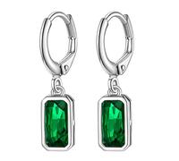 Suplight Orecchini Argento 925 Donna Smeraldo Orecchini Donna Argento 925 Orecchini Donna Orecchini Argento Smeraldo Maggio Orecchini donna con Pietra Verde Regalo per Donna Ragazza