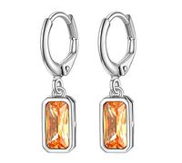Suplight Orecchini Donna Argento 925 con Topazio Giallo Quadarto Orecchini Donna con Pietra Portafortuna Orecchini Argento Topaizio Giallo Novembre Orecchini Argento Donna Ipoallergenico con Pietra