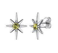 Suplight Orecchini Donna Lobo Stella Argento 925 Con Topazio Giallo Citrino Orecchini Peridoto Agosto Con Confezione Regalo