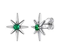 Suplight Orecchini Stella Lobo con Smeraldo Argento Orecchini Donna Argento 925 Maggio con Confezione Regalo