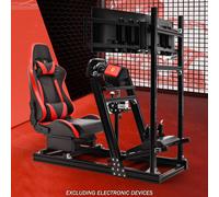 Supllueer 4080 alluminio da corsa Sim Cockpit con Triple TV Mount & Red Seat
