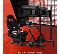 Supllueer Corsa Sim Cockpit con Triple TV Stand & Sedile nero Logitech G920