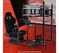 Supllueer Corsa Sim Cockpit tubo rotondo con sedile nero & Triple TV stand G920