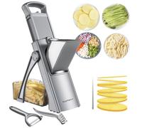 SupMaKin Mandolina di verdure, Spessore regolabile Patate Affettatrice Cipolla Chopper Kitchen Chopping Artifact Multifunzionale Cutte (Grigio scuro)