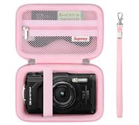 Supmay borsa da trasporto per fotocamera digitale subacquea OM System OLYMPUS Tough TG-7 / Tough TG-6 / TG-5 / TG-4, custodia da viaggio con tasca in rete per batteria, cavo di ricarica, Rosa