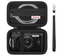 Supmay borsa da trasporto per fotocamera digitale subacquea OM System OLYMPUS Tough TG-7 / Tough TG-6 / TG-5 / TG-4, custodia da viaggio con tasca in rete per batteria, cavo di ricarica, Nero