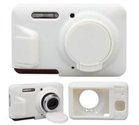 Supmay Cassa della fotocamera in silicone per fotocamera digitale Kodak PIXPRO FZ55, custodia protettiva in silicone morbida copertura lente rimovibile, Bianco