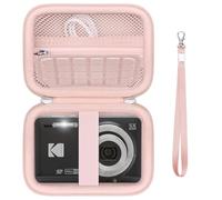 Supmay Cassa per fotocamera digitale compatibile con fotocamera digitale Kodak PIXPRO FZ55 FZ45, borsa di viaggio per archiviazione della fotocamera Vlogging con tasca in rete per cavo USB, Rosa