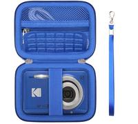 Supmay Cassa per fotocamera digitale compatibile con fotocamera digitale Kodak PIXPRO FZ55 FZ45, borsa di viaggio per archiviazione della fotocamera Vlogging con tasca in rete per cavo USB, Blu