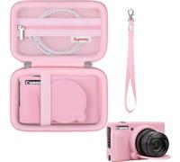 Supmay Cassa per SX740 SX730 Camera, SX740 SX730 HS Camera Case Bundle, Includere Cassa di trasporto dura* 1 + Cassa della fotocamera in silicone morbido * 1, Rosa
