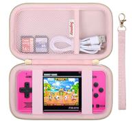 Supmay Custodia da trasporto compatibile con WELLST·G Gioco portatile per bambini - Precaricato 220 videogiochi retrò, supporto portatile da viaggio con tasca in rete per cavo USB, rosa