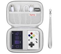 Supmay Custodia da trasporto per console di gioco portatile Miyoo Mini Plus OnionOS, console di gioco retrò, borsa da viaggio con tasca in rete per cavo USB-C, lettore di schede TF, istruzioni, grigio